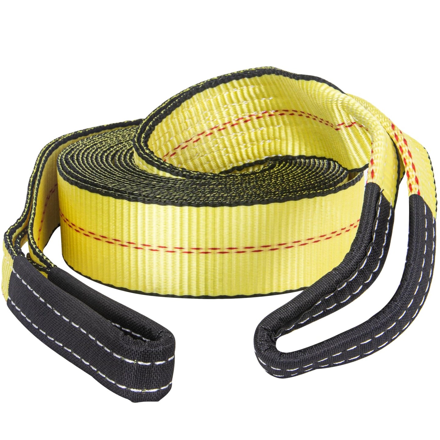 Tow Strap 2in × 20ft Heavy Duty 20,000 lbs Break Strength, Recovery Emergency Towing Rope with Loops for Vehicles, UTV, Truck, Tree Saver, Reinforced Tree Protector, Triple Reinforced Loops, Jet Ski