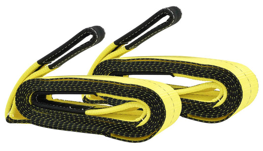 Mytee Products (2 Pack) 3" x 20' Recovery Tow Strap Heavy Duty 24,000 lbs Break Strength - Use for Emergency Towing Rope, Tree Saver, Winch Extension, Triple Reinforced Loops, Protective Sleeves 2 - Pack