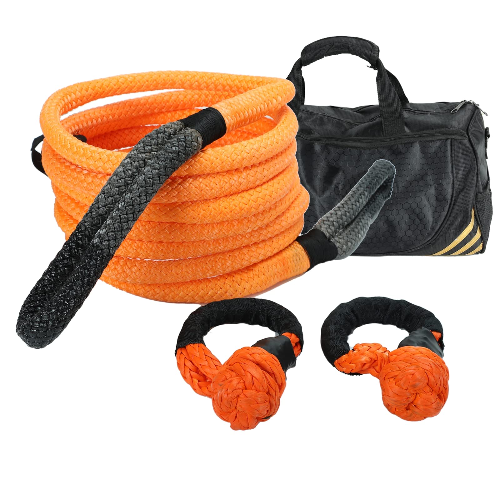 1" x 30' Kinetic Recovery & Tow Rope (30,000lbs), with 2 Soft Shackles-Energy Offroad Tow Strap - Heavy Duty Power for Trucks ATV Vehicles SUV and UTV Kinetic Recovery Rope Kit 1''x 30ft w/Soft Shackles