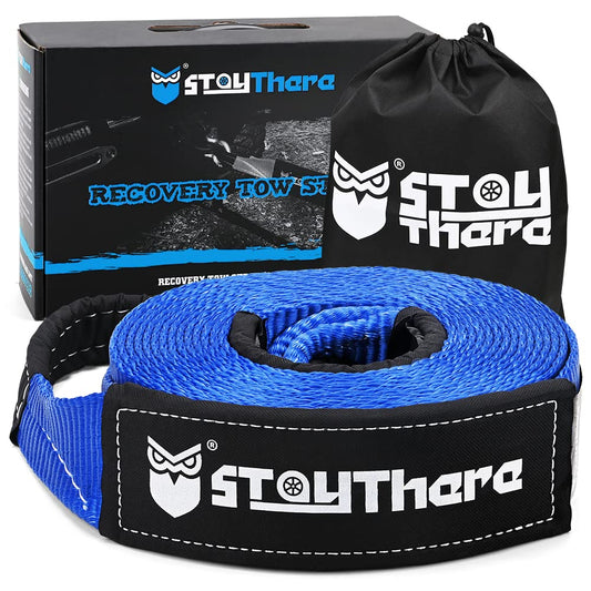 Stay There 3'' x 20ft Heavy Duty Tow Strap - 30,000 lb Capacity Recovery Rope