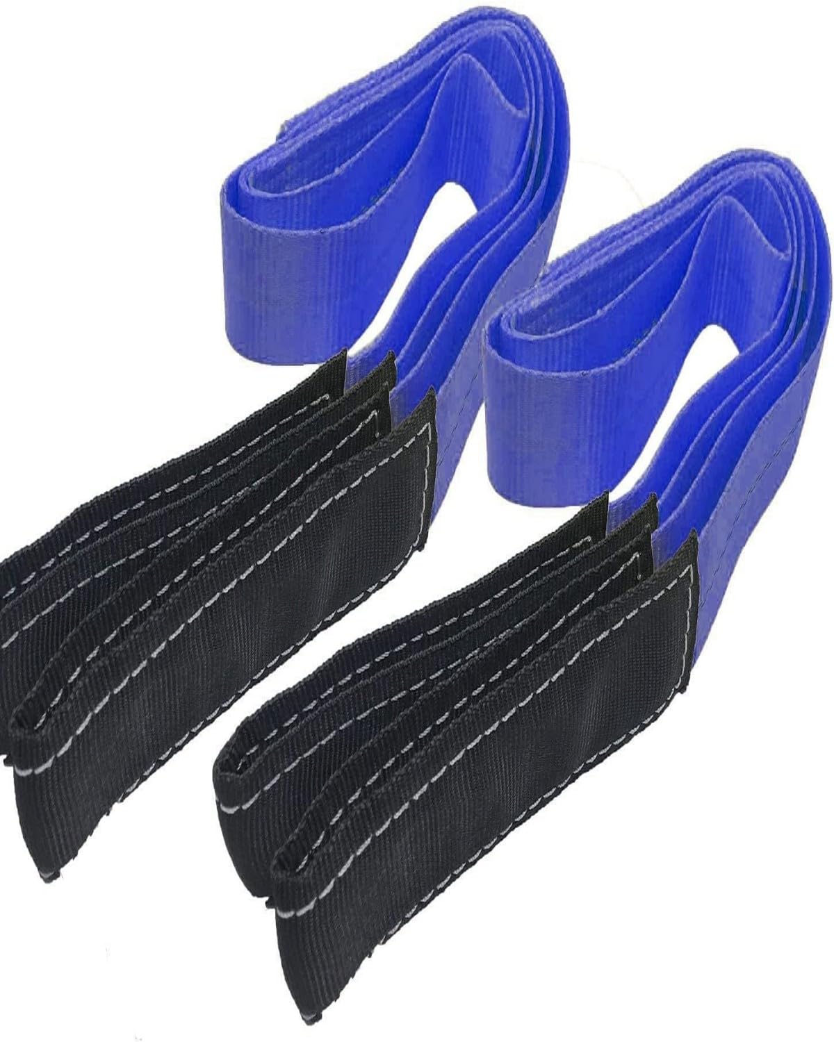 2 Pack 2 "x6' Lift Strap with Reinforced Loops Vehicle Recovery Rope 18,000 lbs Pound Capacity Recovery Strap,Blue