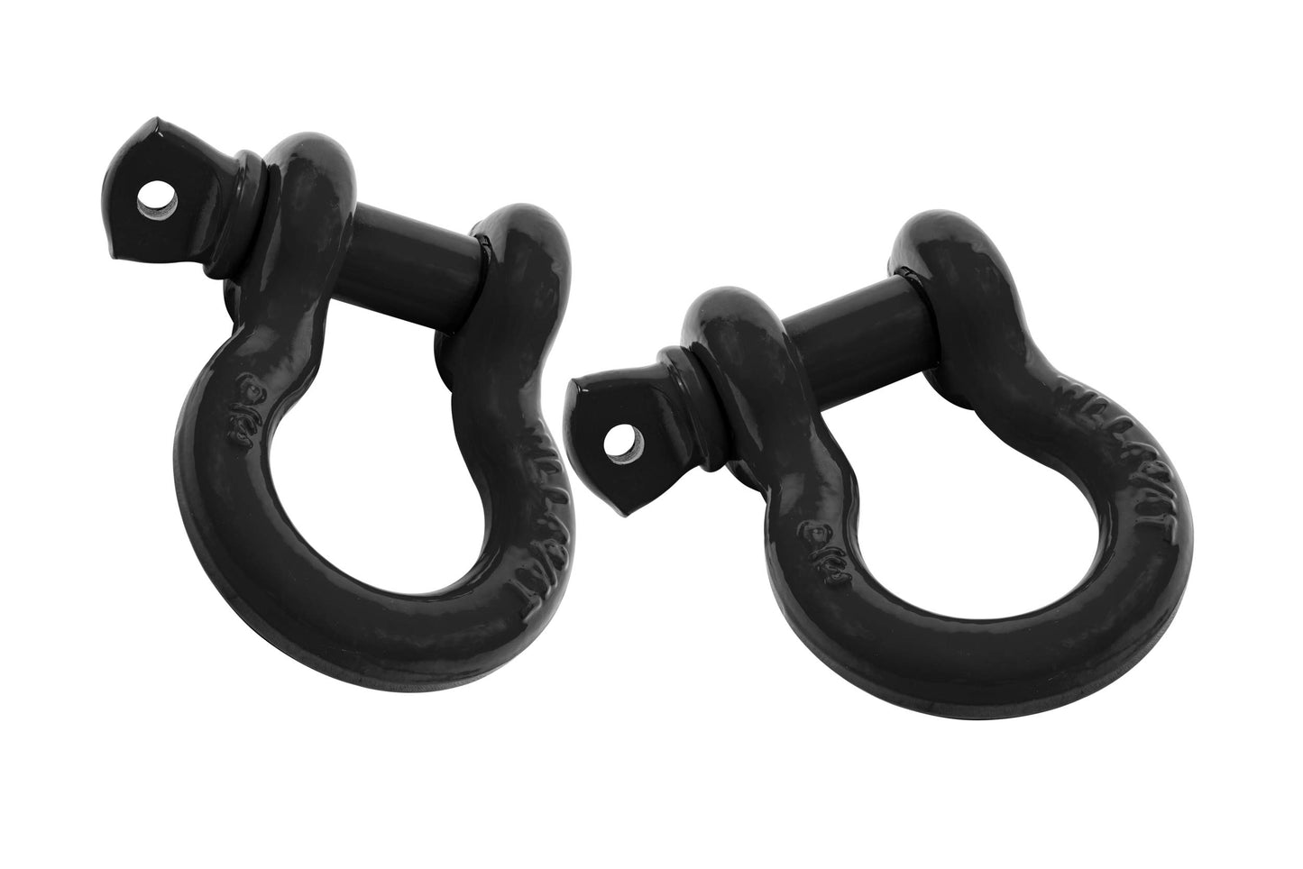 3/4" Shackles - 2 Pack - Black Powder Coat - 4.75 Ton (9,500 Lbs) Capacity - Heavy Duty D Ring for Vehicle Recovery, Towing, Stump Removal, More - Accessory for Jeeps & Trucks - Agency 6