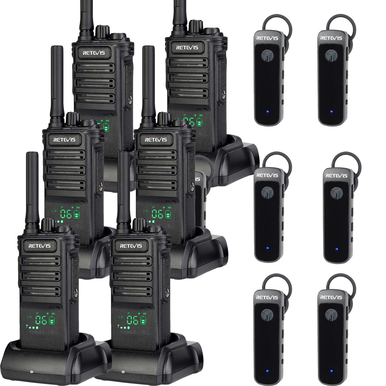 Retevis RB89 Bluetooth Walkie Talkie GMRS Two Way Radios(4 Pack) Bundle RB89 Wireless Walkie Talkie(2 Pack)