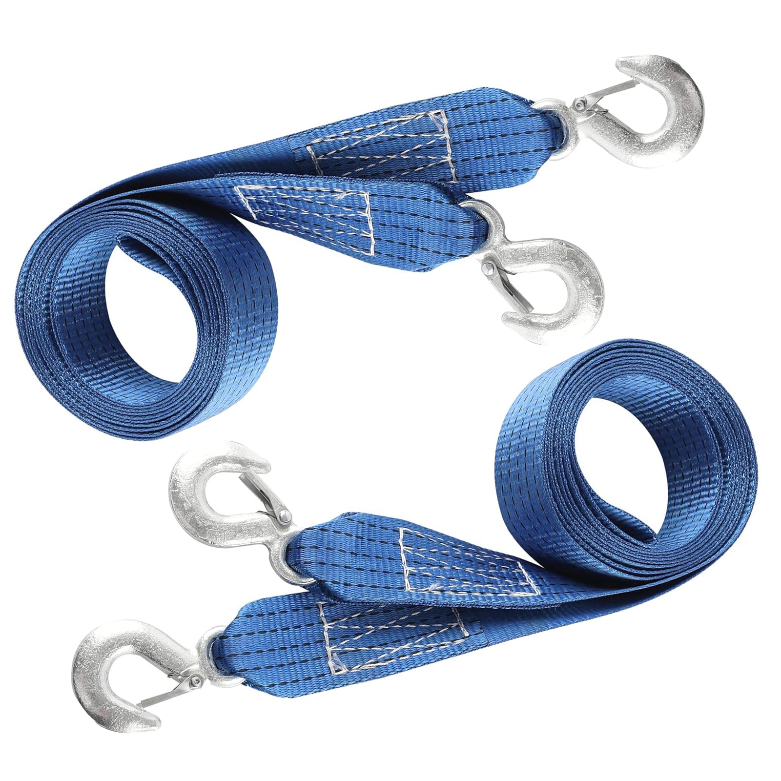 Heavy Duty Nylon Tow Strap with Hooks, 2Pack 2Inch x 13Ft Recovery Rope 10,000LB Heavy Duty Towing Rope for Towing Vehicles in Roadside Emergency,Blue