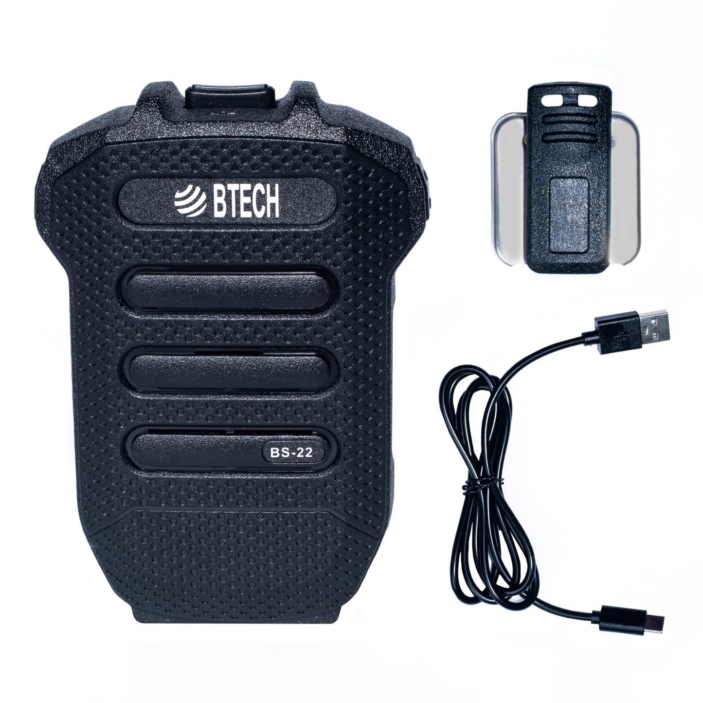 BTECH BS-22 Wireless Speaker Mic (Push-to-Talk) - Bluetooth Speaker Microphone for GMRS-PRO Series Radios