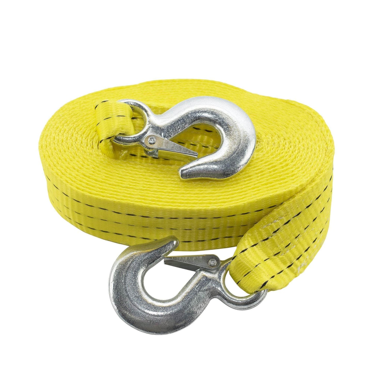 SGT KNOTS Heavy Duty Tow Strap with Solid Metal Hooks - 10,000lbs Recovery Capacity Tow Rope for Cars Trucks Jeeps Boats and More (2" x 20',Yellow) 2x20