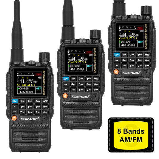 TIDRADIO TD-H3 GMRS Radio，Air Band and NOAA Weather Receiver & Scan Radio Rechargeable Long Range Handheld Radio 3 Pack