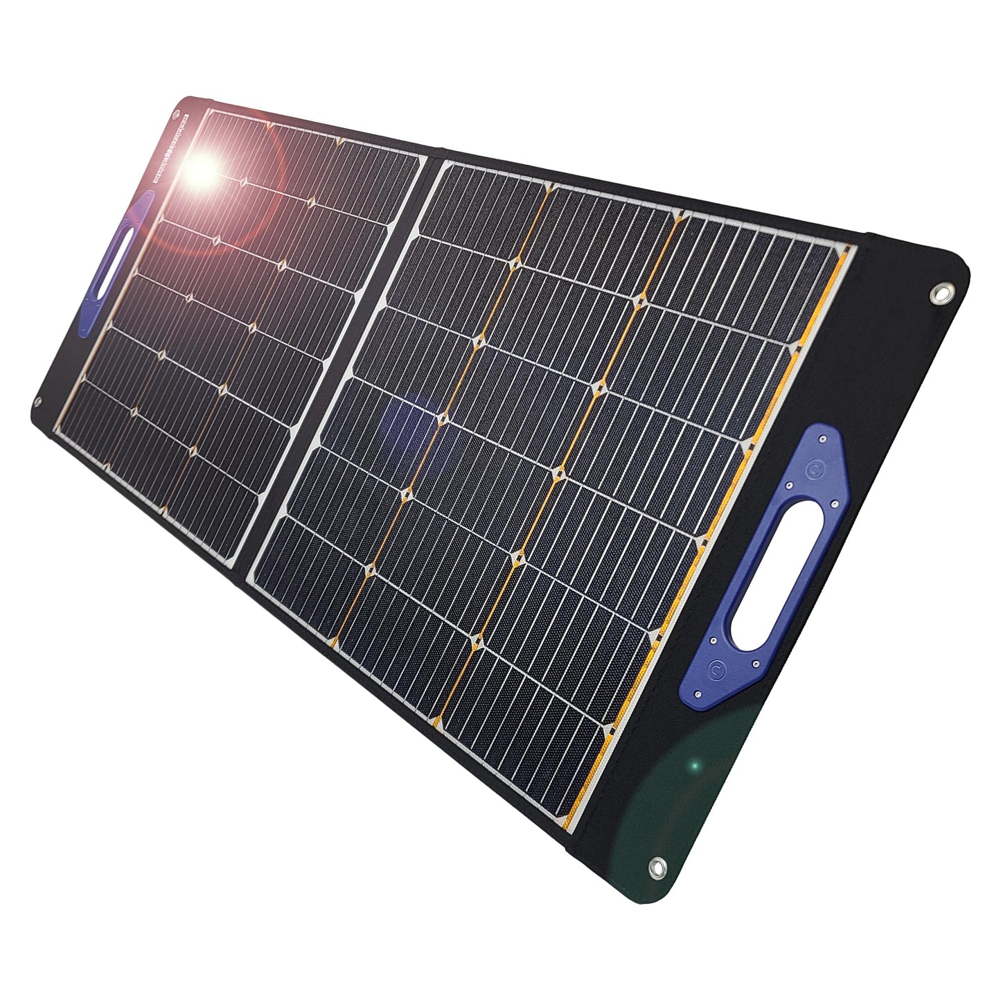 100 Watt Folding Portable Solar Panel- New Shade Stopper™ Tech: Output DOESN'T drop like a rock in partial shade