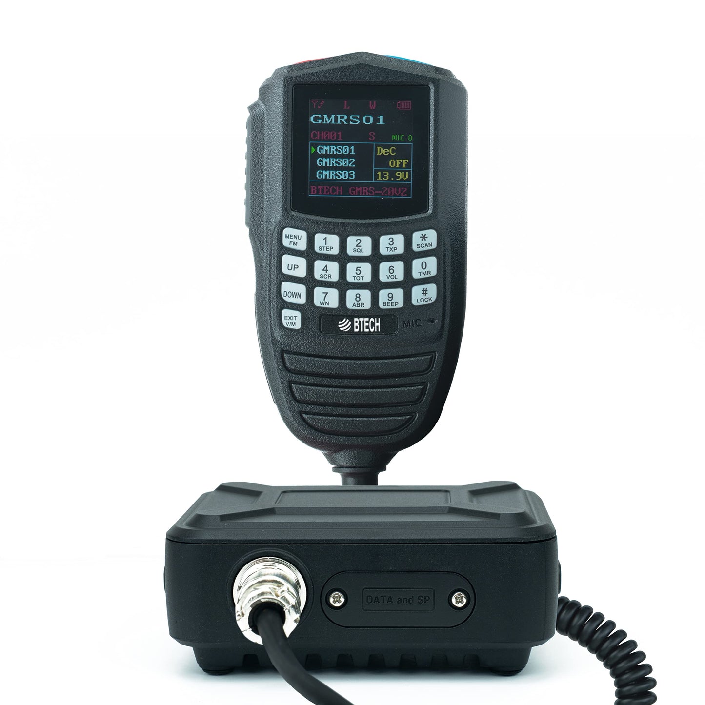 BTECH GMRS-20V2 20W 200 Fully Customizable Channels Mobile GMRS Two-Way Radio. IP67 Submersible Waterproof, Repeater Compatible, Dual Band Scanning (VHF/UHF), FM, & NOAA Weather Broadcast Receiver