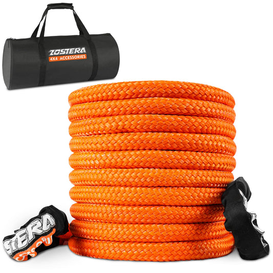 Kinetic Recovery Tow Rope 1 in x 30 FT, Heavy-Duty Energy Rope Offroad Snatch Strap, Vehicle Orange Recovery Rope kit for Jeep car Truck ATV UTV 4x4 1IN X 30FT