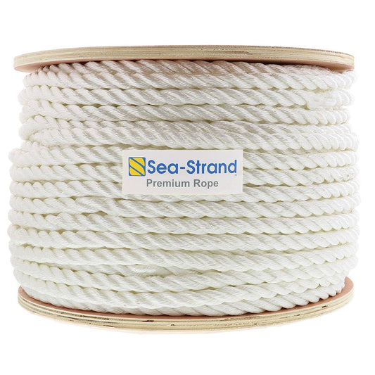 3/4" x 200' Reel, 3-Strand Nylon Rope | Durable, Abrasion Resistant | Utility Rope for Lifting, Hoisting, Pulleys, Winches, Dock Lines, Boating Applications