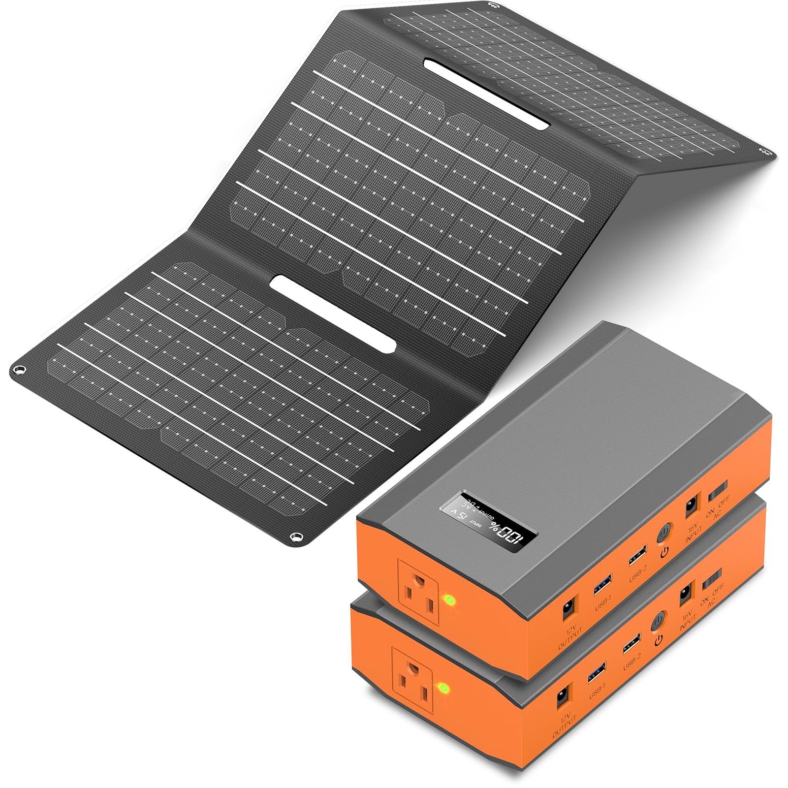 ZeroKor Portable AC Outlet Power Bank with 30W Foldable Solar Panel, Portable Laptop Power Bank for Home Use Outdoor Camping