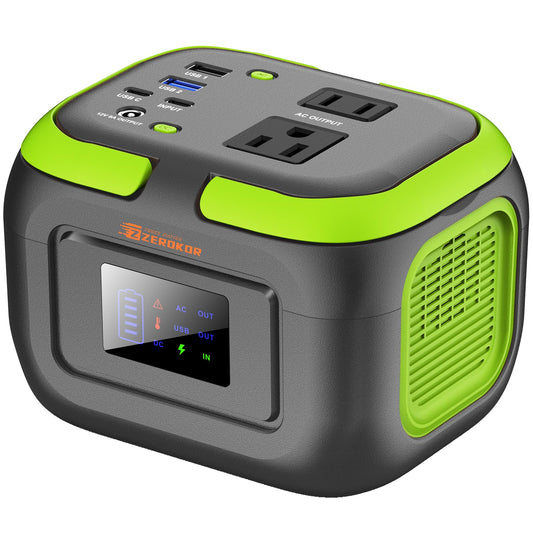 Portable Power Station 120W Portable Generator 97.6Wh, 110V Portable Power Pack with AC Outlet External Lithium Battery Pack with USB C Input for Camping Home Use VanLife Adventures Grey Green