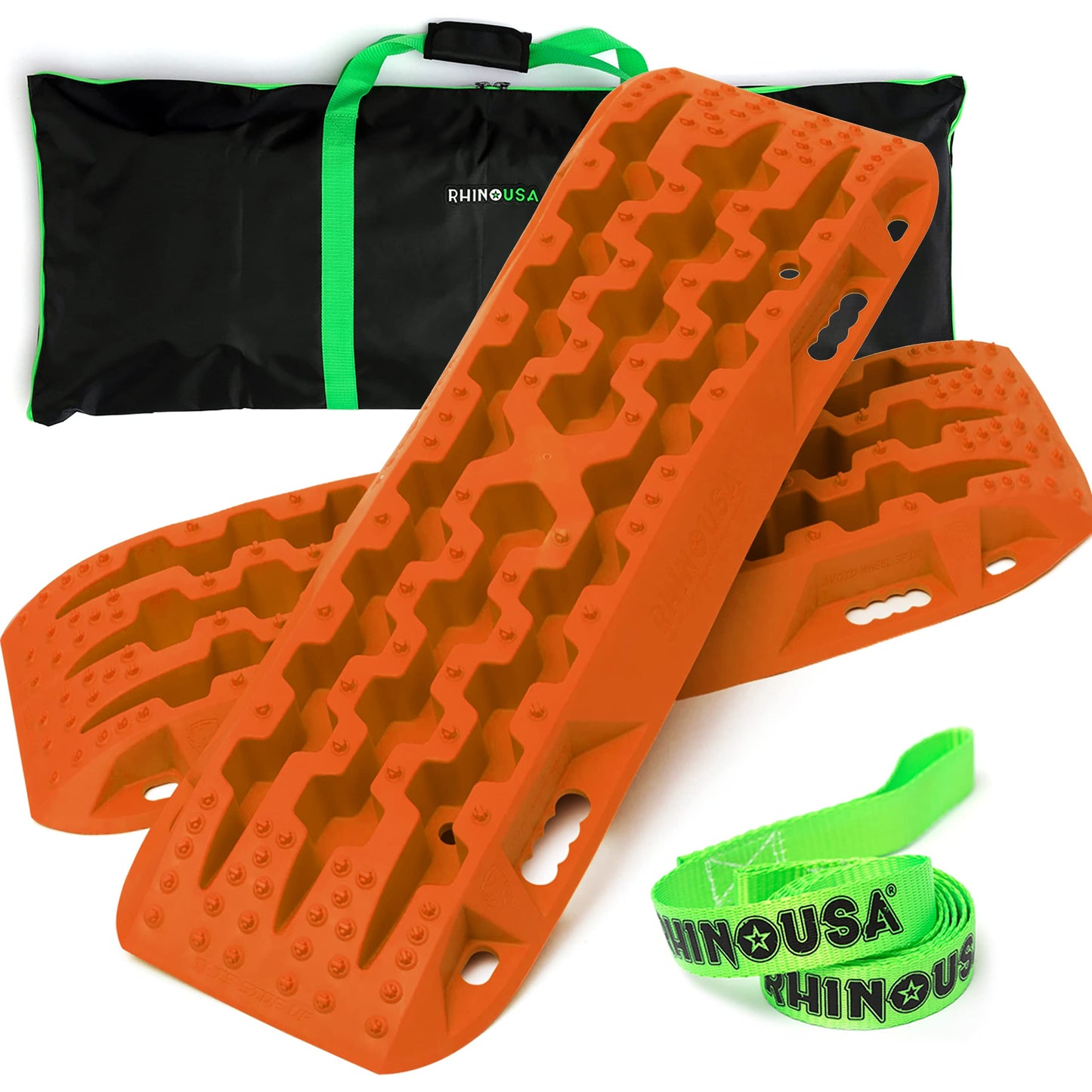 Rhino USA Offroad Traction Boards - Heavy Duty 4x4 Recovery Gear (Orange)