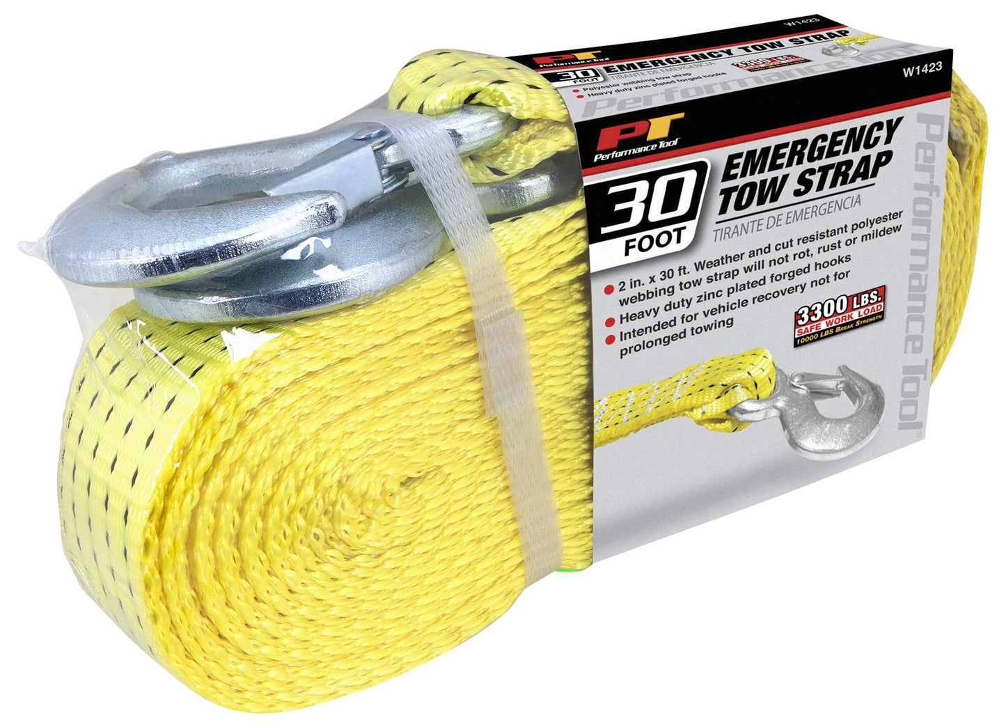 Performance Tool W1423 2" x 30' Emergency Tow Strap - 10000 lbs Capacity