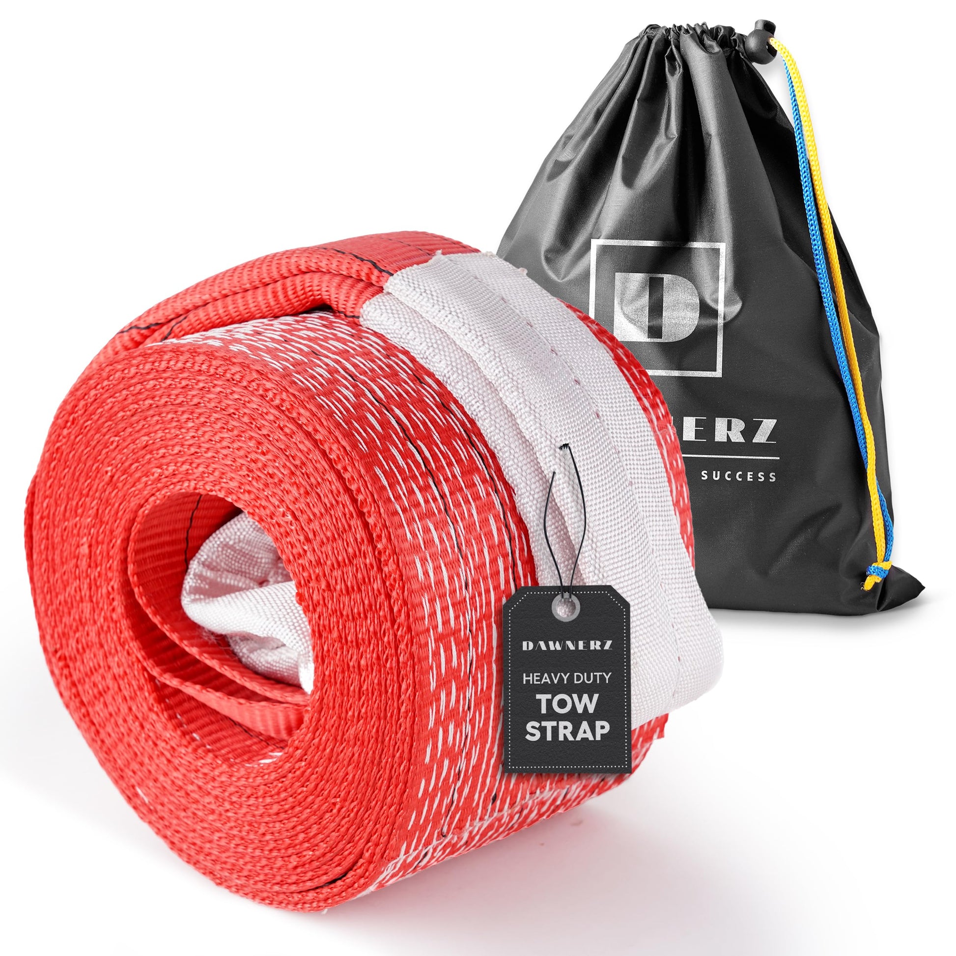 Recovery Tow Strap Heavy Duty 20 ft 85000 lbs - Towing Rope 6 m 42 Tons for Truck and Bus 5.9" x 20' (2ply), 85,000 lbs