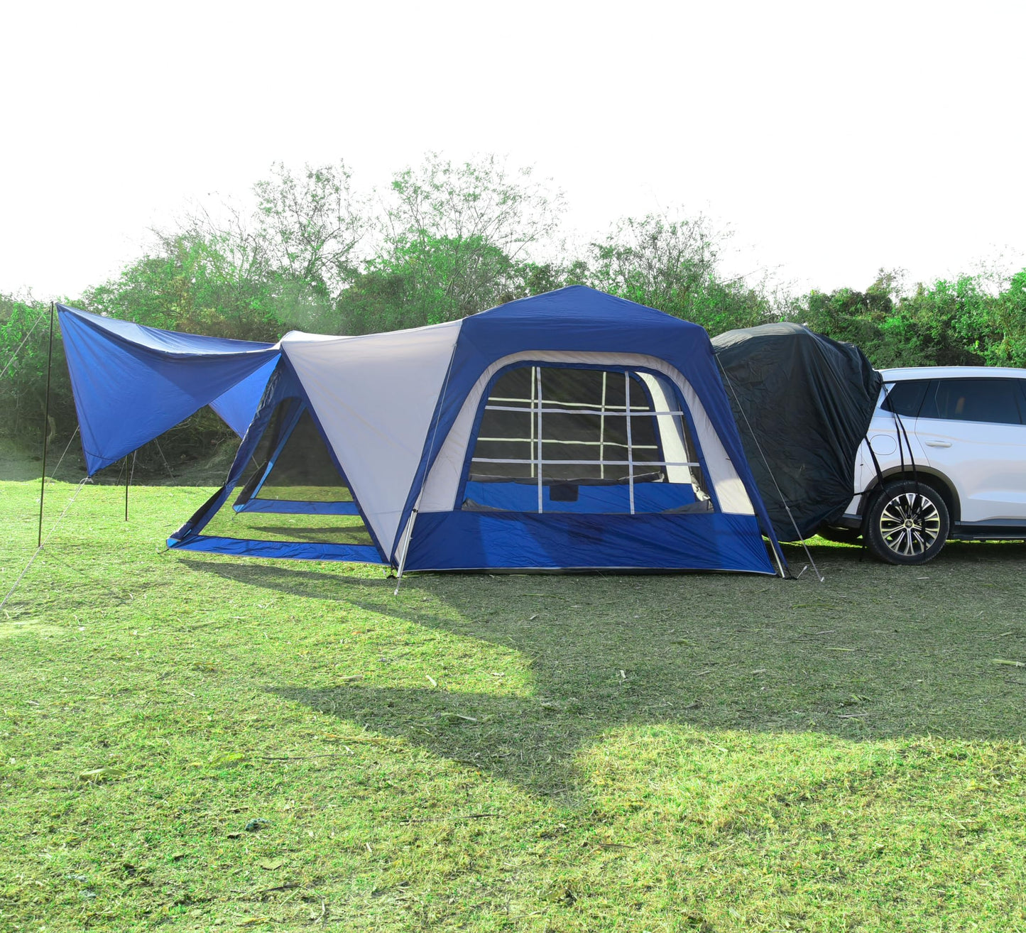 ABORON SUV Car Tailgate Tent for 6-Person Camping, 10' x 10' with Awning