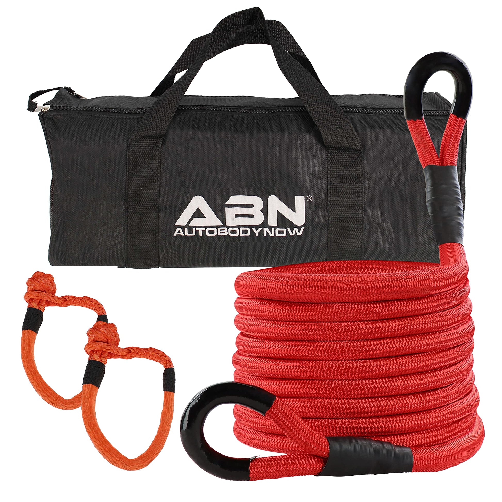 ABN Kinetic Recovery Rope Kit - 20ft Kinetic Recovery Tow Rope and 6in Soft Shackle Set - 3/4in Kinetic Tow Rope with 207,000 lb Break Strength and 5/16in Fiber Shackles 20' x 3/4"