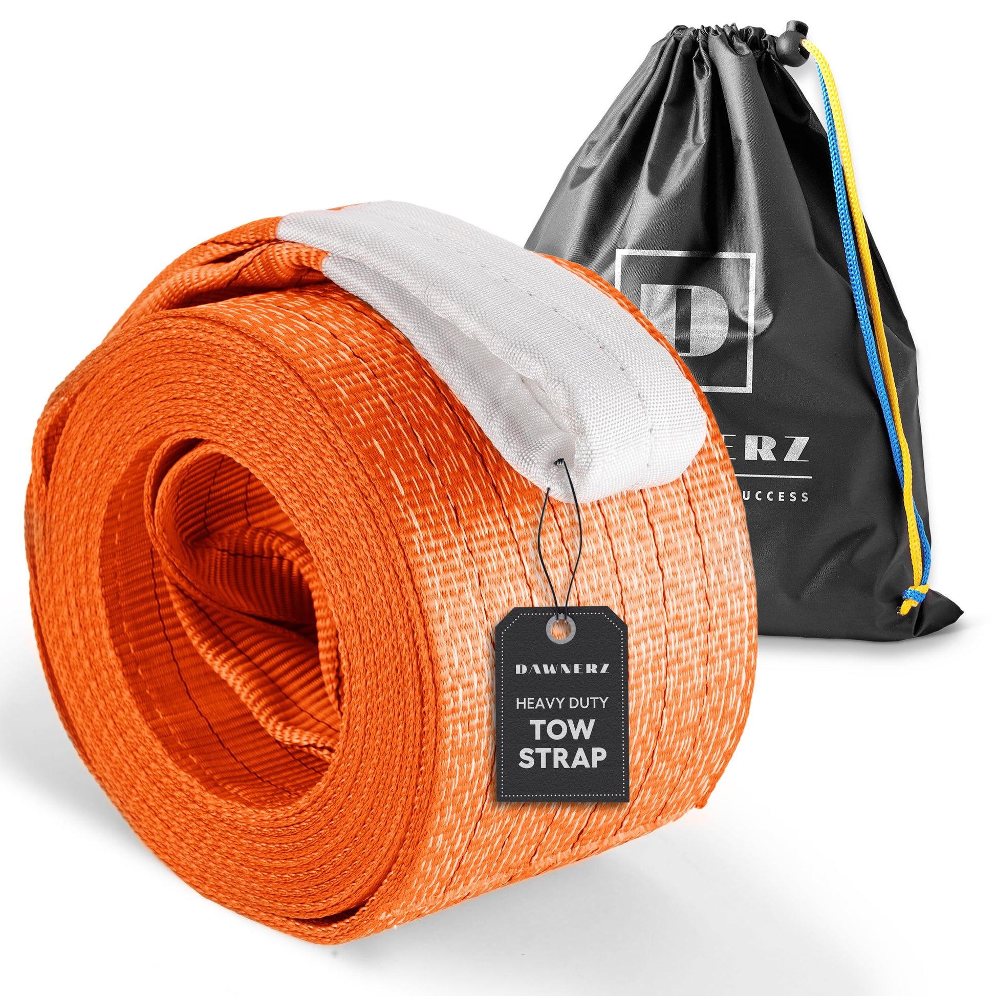 Tow Strap Heavy Duty 200000lbs 30ft - Recovery Tow Rope 100 US Tons 9m for Dump Trucks and Semi Tractor Trailer Trucks 11.8" x 30' (2ply), 200,000 lbs