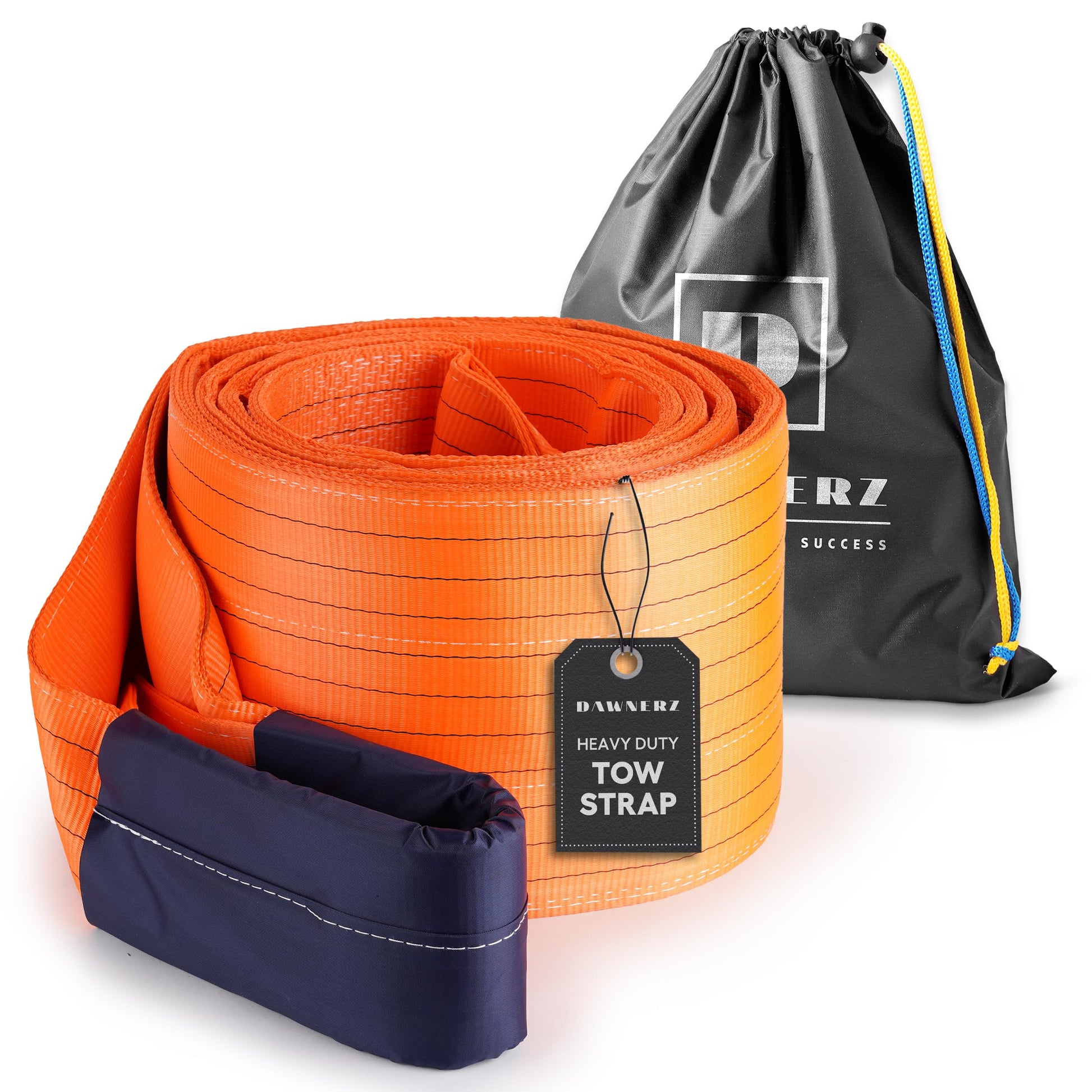 Tow Strap Heavy Duty 30 ft 380000 lbs - Dawnerz Towing Rope for Truck Bus and Tractor 11.8" x 30'