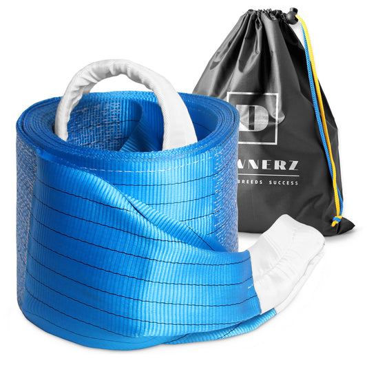 Tow Strap Heavy Duty 20 ft 150000 lbs - Recovery Towing Rope 6 m 75 US Tons for Truck Bus and Tractor 9.4" x 20' (2ply), 150,000 lbs