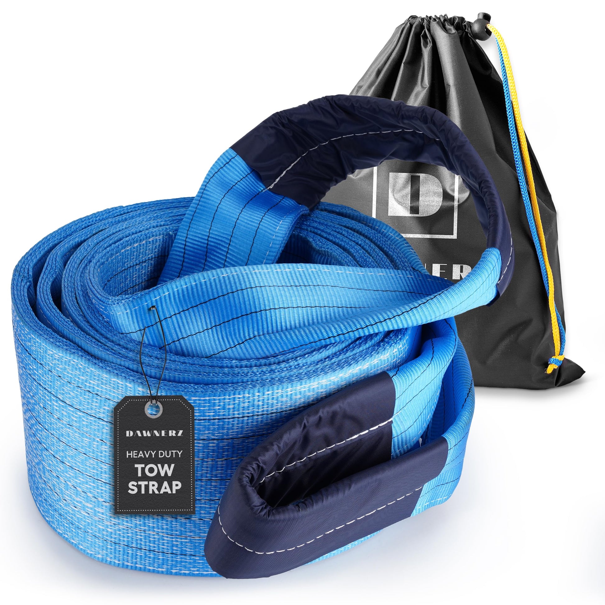 Tow Strap Heavy Duty 30 ft 260000 lbs - Dawnerz Towing Rope for Truck Bus and Tractor 9.4" x 30'