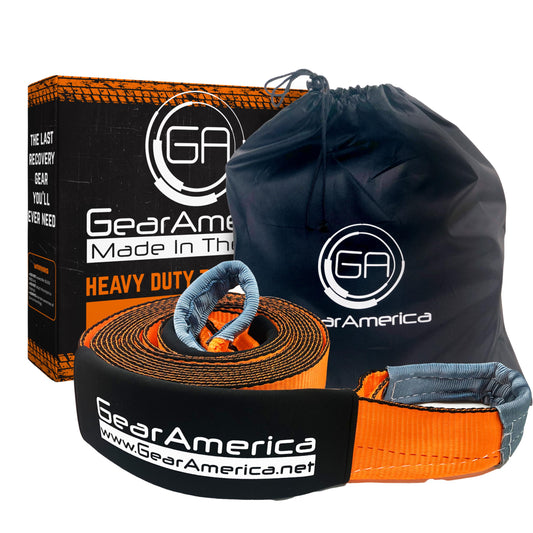 GA GearAmerica 4" x 30' Heavy Duty Tow Strap - 46,076 lbs Recovery Rope