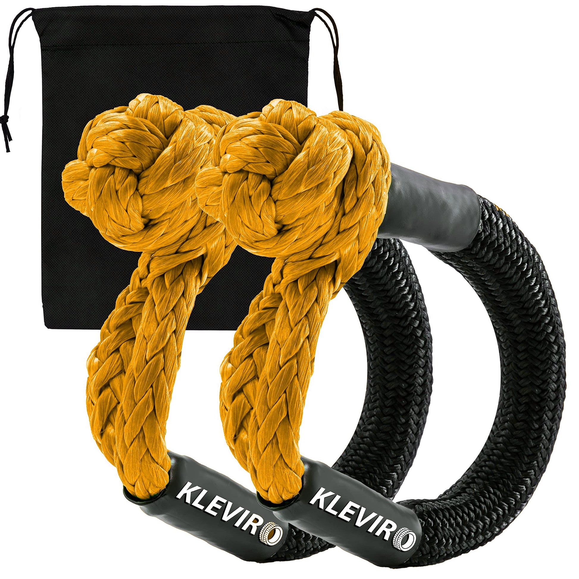 Synthetic Soft Shackle Recovery Rope 7/16” X 20 inch in (41,000 lbs) Breaking Strength with Lab Tested, Rope Shackle SUV Towing ATV Truck Off Road (2 Pack) Orange 2-Pack Orange